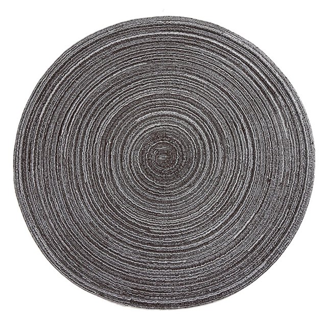 Bangcool Table Mat Braided Round Heat Insulation Linen Dining Mat Place Mat for Kitchen