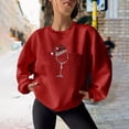 thumbnail image 1 of Jienlioq Hauts de Sortie pour Femmes Mode Femmes Noël Décontracté Dames Imprimé Ample Manches Longues Col Rond Blouses Hauts Chandails en Molleton Sans Capuche Vendredi Fou Deals, 1 of 4