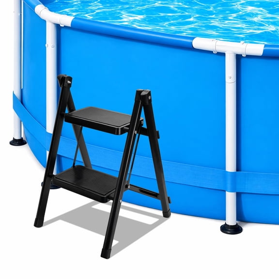 EBaokuup 2 Step Spa Hot Tub Steps, Foldable Non Slip Pool Side Step Stool