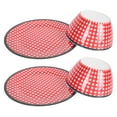 thumbnail image 4 of Dinnerware Set, Tableware Set, Red Grid Salad Bowl Kit Beautiful And Practical Easy To Clean For Outdoor,Car,Home,Coffee Shop Restaurant,Hotel,Tea House, 4 of 8