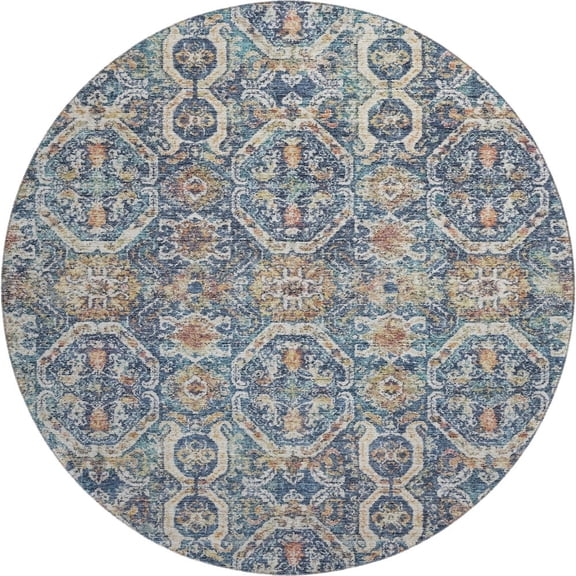 Dalyn Rugs Premium Machine Washable Mayfield AMF1181 Denim 8' x 8' Round Rug