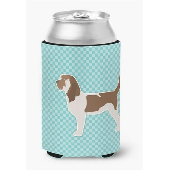 Grand Basset Griffon Vendeen Checkerboard Blue Can or Bottle Hugger