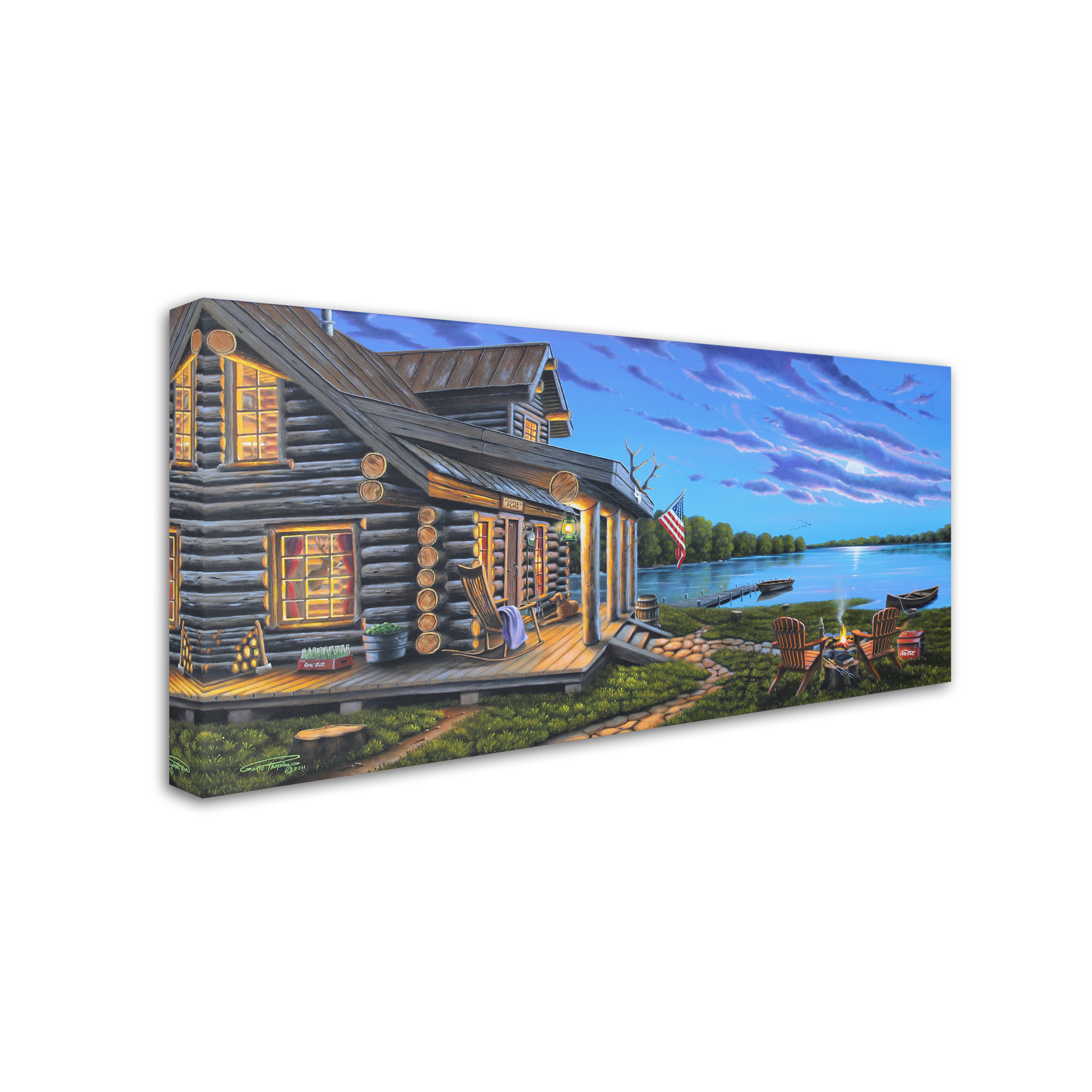 Trademark Fine Art 'Lakeside Retreat' Canvas Art by Geno Peoples
