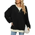 thumbnail image 2 of SHIBEVER Womens Sweatshirts Oversized Pullover Long Sleeve Tops Crewneck Trendy Color Block Casual Fall Outfits Clothing Loose Tunic Tops Size L, 2 of 6