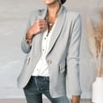 thumbnail image 2 of Vedolay Women Tops Womens Lapel Neck Long Sleeve Blazer Button Front Fashion Jacket,Gray S, 2 of 3