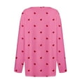 thumbnail image 5 of Resicozy Valentines Shirts For Women Long Sleeve Shirt Valentine Day Button Neck Top 2026 Love Heart Printed Graphic Pullover Pink M, 5 of 5
