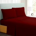 thumbnail image 3 of Dorm Twin XL Sheets 4 Pcs, 100% Brushed Microfiber Twin Extra Long Sheets to fit Upto 15" Deep Mattress - Burgundy Solid, 3 of 5