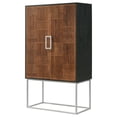 thumbnail image 6 of Borman 2-door Home Bar Cabinet Wine Storage Walnut and Black, 6 of 16