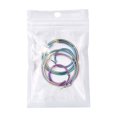 thumbnail image 5 of 1 Bag 3 Pairs 3 Size 304 Stainless Steel Huggie Hoop Earrings Rainbow Color Hypoallergenic Earrings for Women Rainbow Color 12 Gauge 24~46x2mm Pin: 0.7x1mm 1pair/style, 5 of 5