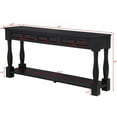thumbnail image 5 of JERFIT 63 inch Sofa Table with Drawers, Espresso Acacia Wood Console Table for Entryway, Hallway & Living Room, Long Storage Table with Shelf, 5 of 5