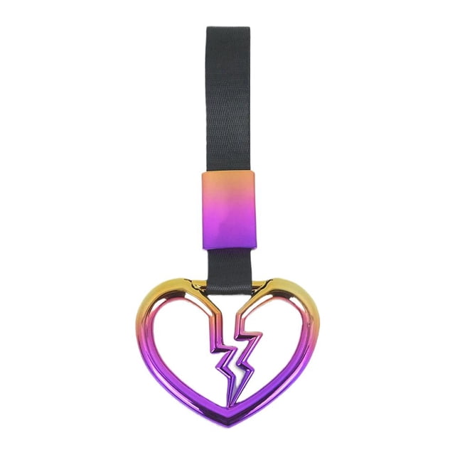 JDM Colorful Car Tow Strap Heart Design, Auto Warning Tow Hook for Vehicles & Buses, Styling Drift Charm Accessory, 9.5-Inch