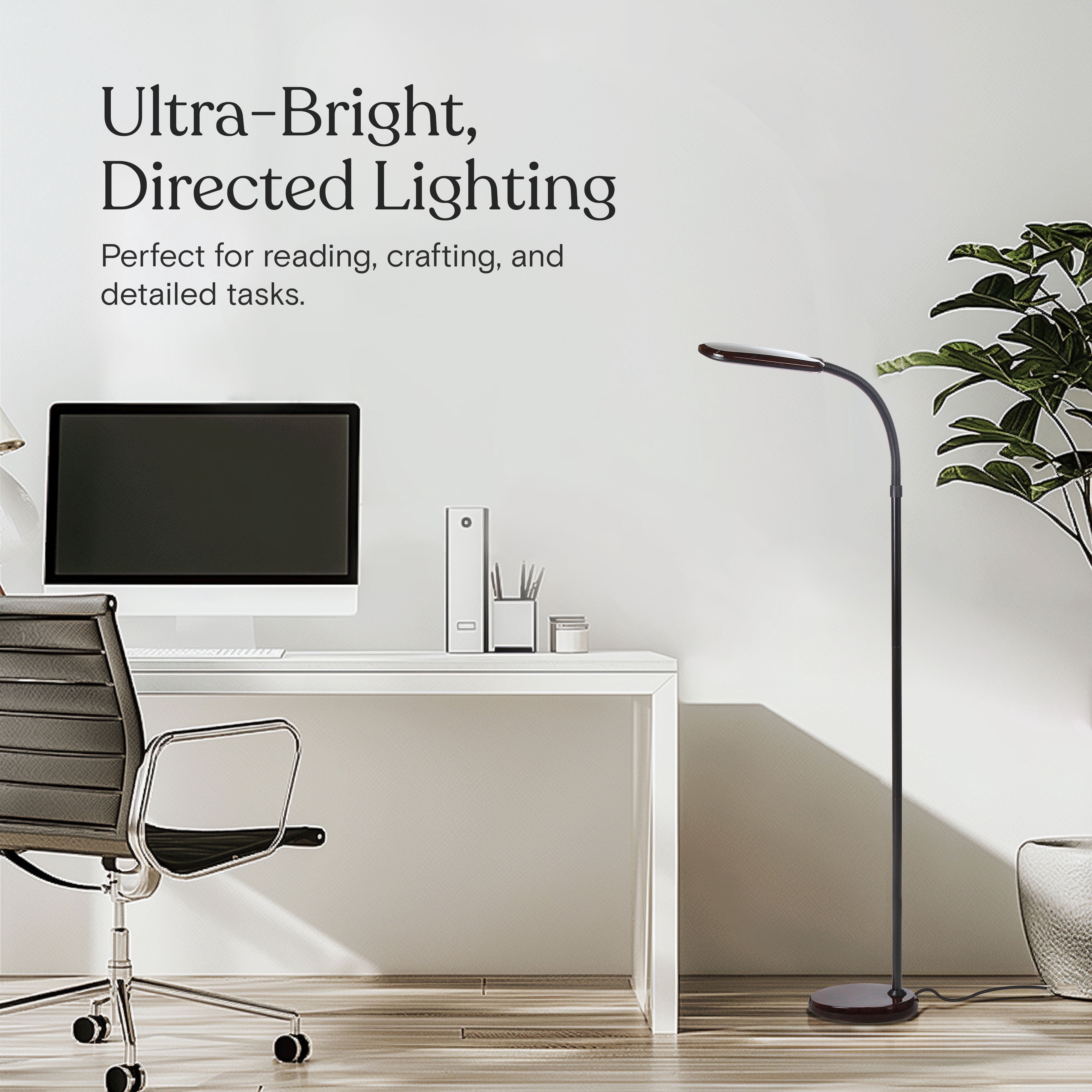 Brightech LitespanSlim 55 in. Brown LED Floor Lamp