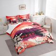thumbnail image 3 of Homewish Tokyo Mount Fuji Bedding Comforter Set 7-Piece for Teens, Japanese Blossoms Flower King Bedding Sets, Red Pink Reversible Bed Sheets, Super Cozy Room Decor, 3 of 7