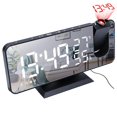 thumbnail image 5 of El reloj despertador con proyector más nuevo de 2023 para el techo del dormitorio, radio reloj digital de proyección con alarmas duales, 4 atenuadores, alarma fuerte LED con espejo grande de 7.3, 5 of 5
