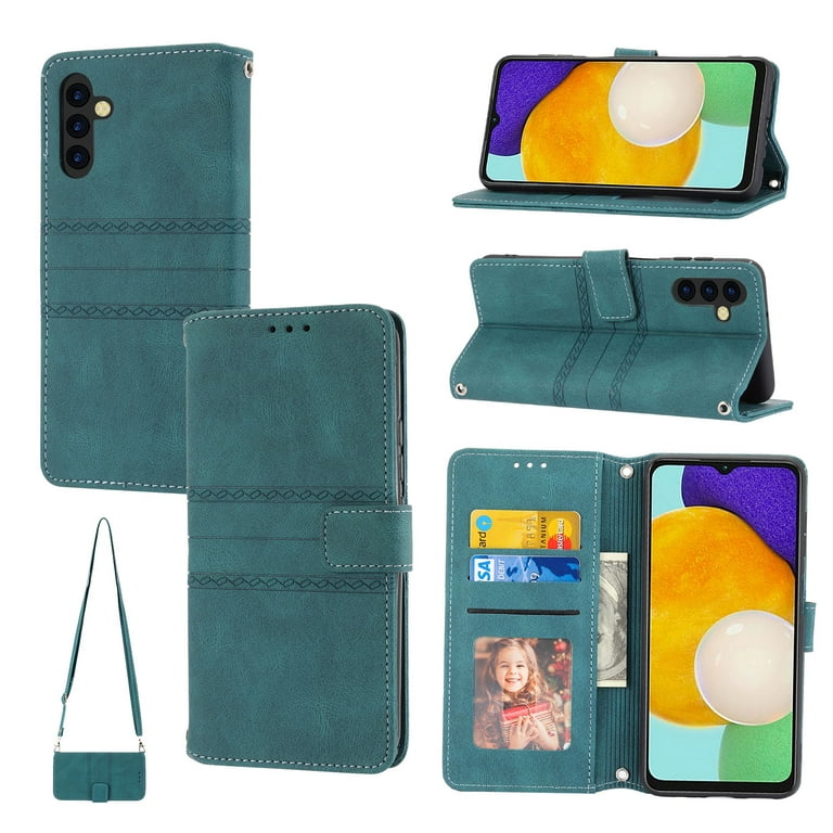 For Samsung Galaxy A14 5G Wallet Case Phone RFID Block Leather