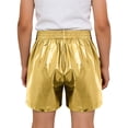 thumbnail image 2 of inhzoy Kids Girls Boys Hip Hop Dance Shorts Metallic Shiny Shorts Stage Performance Gold 6, 2 of 5