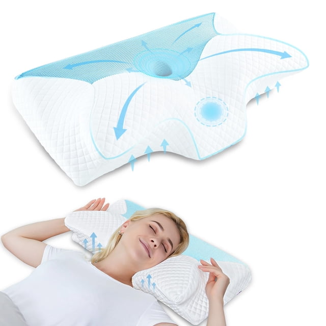 Almohada cervical HOMCA de espuma viscoelástica para aliviar el dolor de cuello