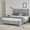 Gray, variant on 4 EVER WINNER Queen Bed Frame, Queen Size Bed Frame, Upholstered Queen Bed with Rounded Legs, Boucle Bed Frame with Headborad, Beige