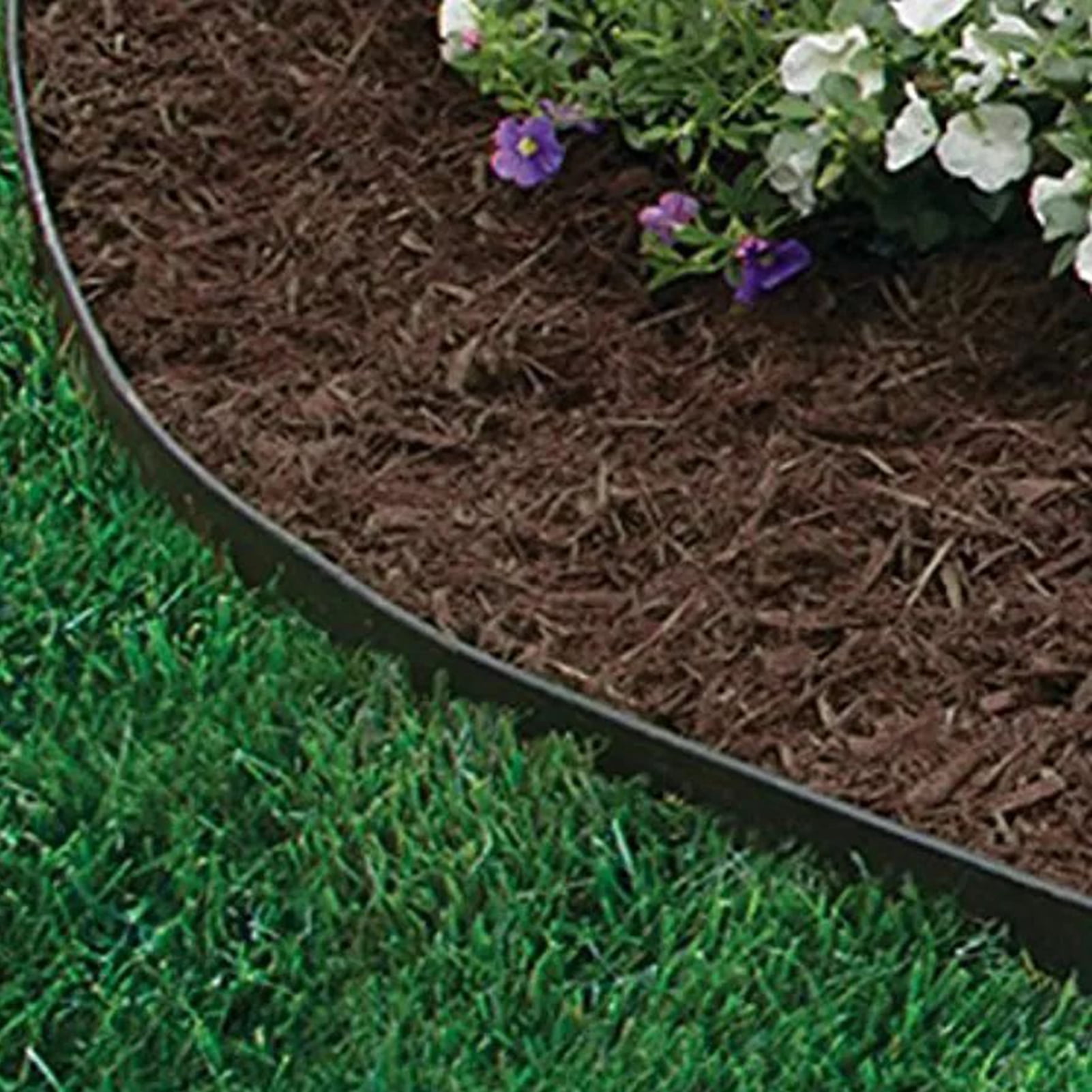 1 Roll 10M Landscape Edging Border with 30 Spikes No Dig Weather-Resistant Decorative Garden Flower Beds Lawn Yard Pathway Garden Landscape Edging