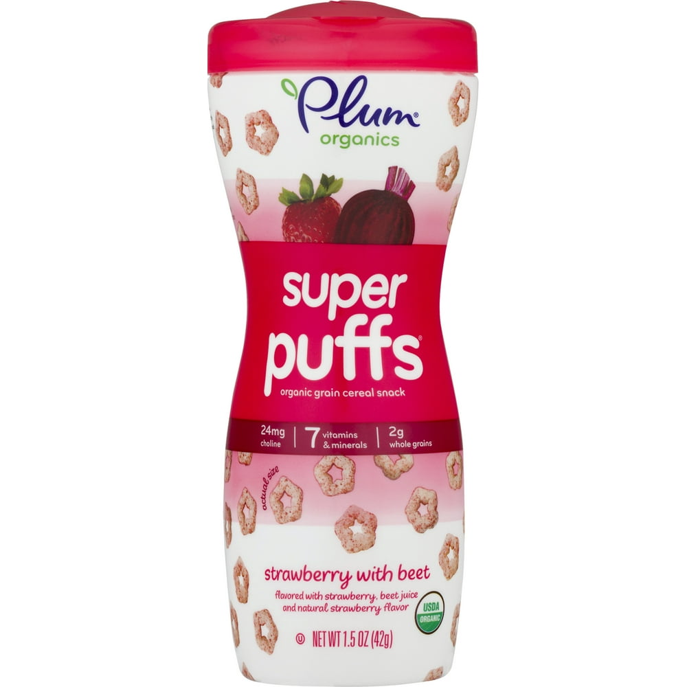 Plum Organics Super Puffs Strawberry with Beet, 1.5oz