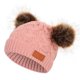 thumbnail image 1 of Crochet Baby Hat Autumn Winter Warm Kids Girl Boy Beanie Cap Solid Color Knitted Twist Double Pompom Children Toddler Bonnet HatDark PinkChina He Qiyong unisex, 1 of 1