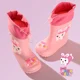 thumbnail image 2 of Botas de lluvia de goma impermeables para niños, zapatos de lluvia antideslizantes con bonito diseño de dibujos animados para niños y niñas, guardería, Rainboo para niños, 2 of 5