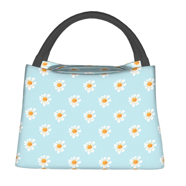 Easygdp Daisies Flowers Bolsa de Almuerzo Insulada Reutilizable, Bolsa de Mano y Bandolera para Oficina, Trabajo, Viajes