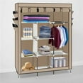thumbnail image 3 of Hassch 69" High-Leg Non-Woven Fabric Assembled Cloth Wardrobe Beige, 3 of 8