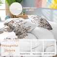 thumbnail image 2 of 3 Piece Brown Flowers Duvet Cover Set Queen Size,Microfiber Comforter/Quilt Cover with Corner Ties and 2 Pillowcases,Vintage Country Spring Wild Floral Herbs All Season Bedding with Zipper Closure, 2 of 8