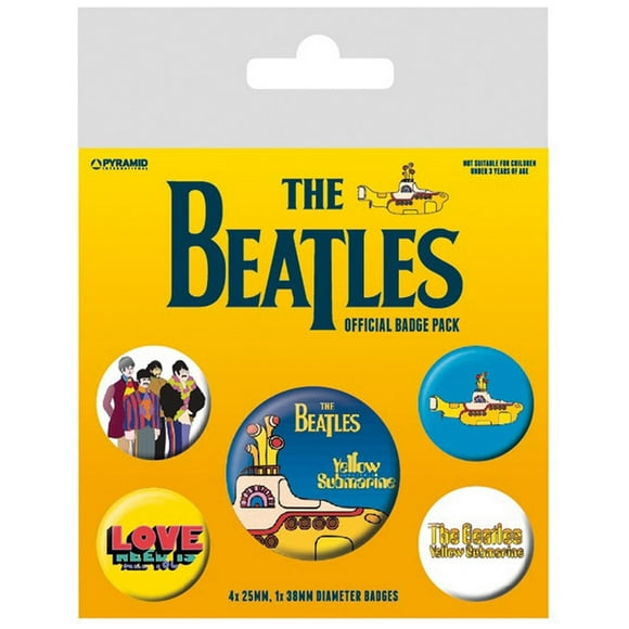 The Beatles Ensemble de Badges Sous-Marins Jaunes (Pack de 5)
