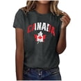 thumbnail image 2 of Uootdi Canada Day Tops for Women Short Sleeve Crewneck Canada Heart Maple Leaf Graphic Print National Day Celebrations Tees Shirts Gift, 2 of 5
