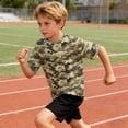 thumbnail image 5 of WRKEKC Summer Boys T Shirts Camo Print Loose Fit Round Neck Short Sleeve Casual Streetwear for 5-15 Years, 5 of 8