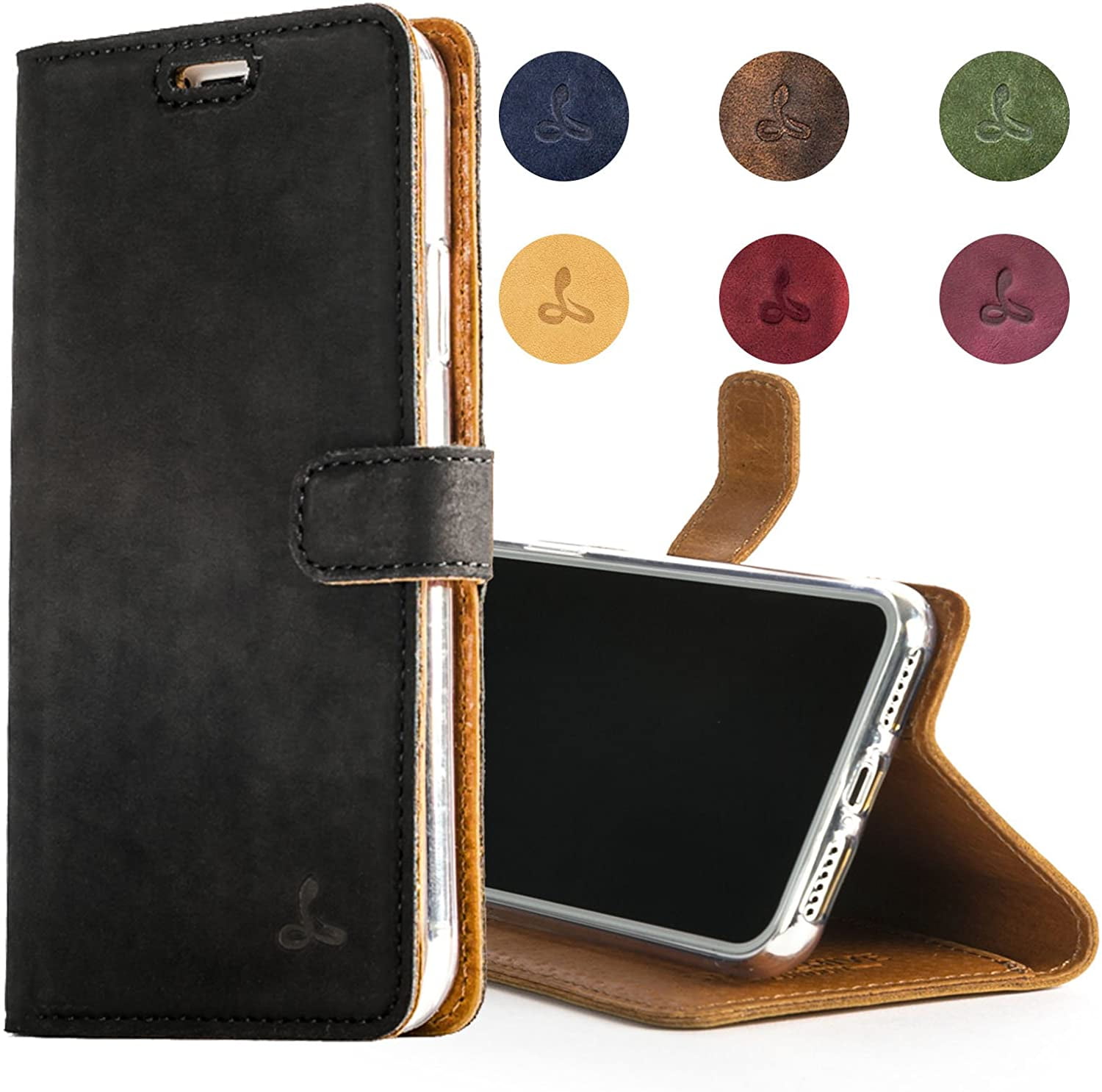 Snakehive Apple iPhone Xs Max, Genuine Leather Wallet with Viewing