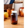 thumbnail image 5 of Amber Glass Packer Bottle with White Ribbed Lid - 8 oz / 250 ml, 5 of 5