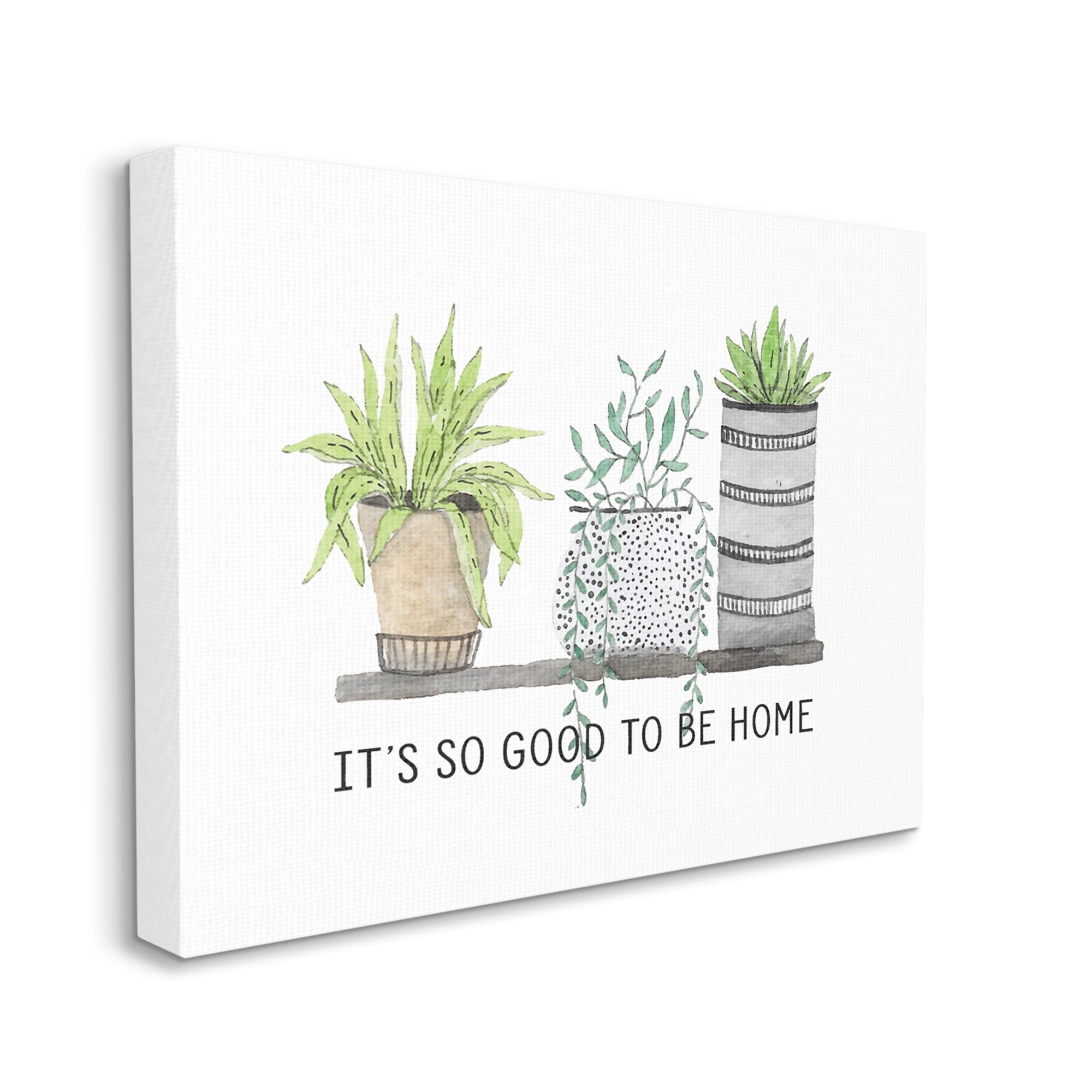 Stupell Industries Good To Be Home House Plants Various Planters Graphic Art Gallery Wrapped Canvas Print Wall Art, Design by Lettered and Lined