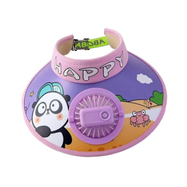 Sombrero de ventilador de refrigeración CUTICAT para niños Panda púrpura
