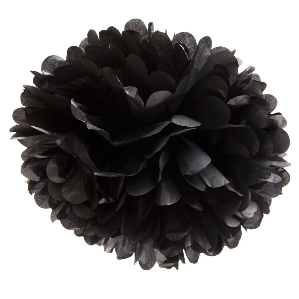 Tissue Paper Pom Pom Decoration, 16 in, Black, 1ct