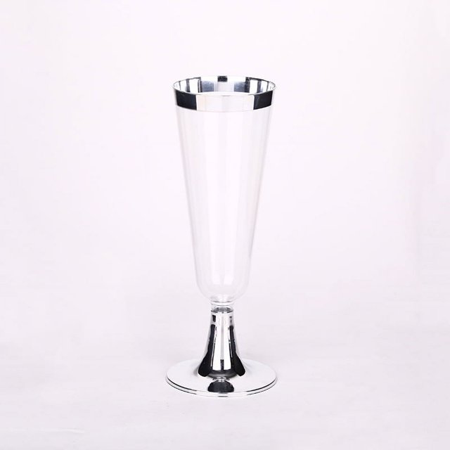 Copa de champán desechable de 150 ml, copa de plástico, copa de vino tinto dorada, copa de helado, oro rosa