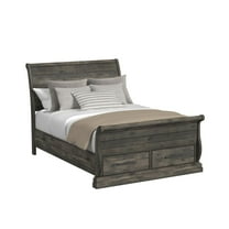 Hyde Queen Sleigh Storage Bed in Charcoal