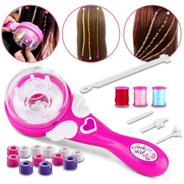 Juego de 1 máquina trenzadora de cabello, herramientas eléctricas para trenzado de peinado, máquina trenzadora automática eléctrica para niños, herramientas de peinado DIY, juego de juguetes