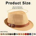 thumbnail image 3 of EUZODNAK 4 Pack Straw Fedora Hat for Men Women Short Brim Trilby Hat Classic Panama Summer Beach Sun Hat, 3 of 6