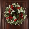 thumbnail image 6 of Suncoda Christmas Wreath, Christmas Artificial Red Fruit Decoration Wreath Simulated Leaves Christmas Wreath Home Party Decoration Supplies, Christmas Ornament, 6 of 9
