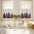 thumbnail image 2 of Christmas Trees Kitchen Curtains and Valances Set, Rod Pocket Curtains Tier Farmhouse Window Curtains 36 Inch Length, Red Black Grey Xmas Pine Winter Snowflake 3 Piece Kitchen Curtains Set, 2 of 6