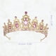 thumbnail image 4 of Tiara de corona de diamantes de imitación para Mujeres Unique Bargains Tono dorado rosa claro, 4 of 7