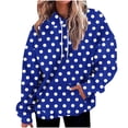 thumbnail image 3 of Women's Long Sleeve Loose Fit Hoodie Sweatshirt Round Neck Casual Daily Wear Streetwear Loungewear Fashion Essential Gift for Women | Sopatenor,Blue XL, 3 of 8