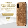 thumbnail image 2 of Case Yard Wooden Case Outside Soft TPU Silicone, Slim Fit Shockproof Wood Protective Phone Cover for Girls Boys Men and Women, Supports Wireless Charging Lotus Flower Design case for iPhone-X, 2 of 7