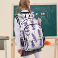 thumbnail image 7 of FORMRS Unisex School Backpack 17" Student Travel Bag with Laptop Compartment, Lavender Pattern, 7 of 7
