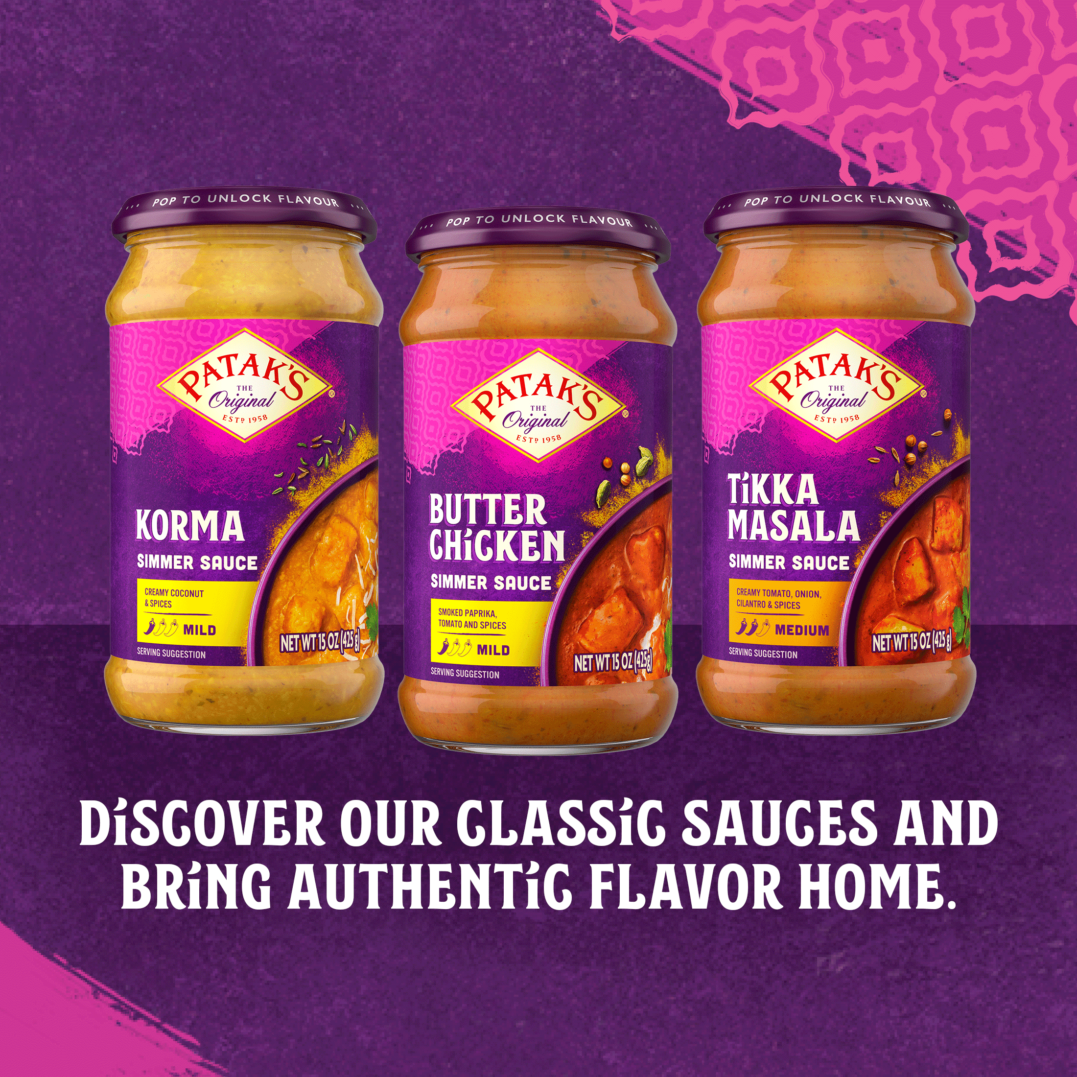 (6 pack) Patak's Korma Simmer Sauce, 15 oz