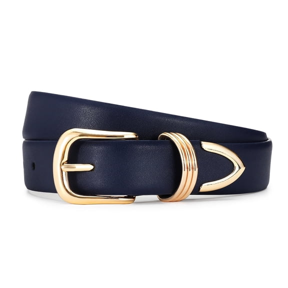 AI DEEBLUE Belts for Women with Gold Buckle Faux Leather Belts Fashion Casual Belts for Jeans