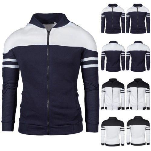 Nouvelle Mode Chandail Ajusté Décontracté d'Hiver pour Hommes Coupe-Vent Veste Manteau Chandail